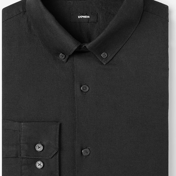 New Wot Express 1MX Extra Slim  Dress Button Up Black . - Picture 3 of 10